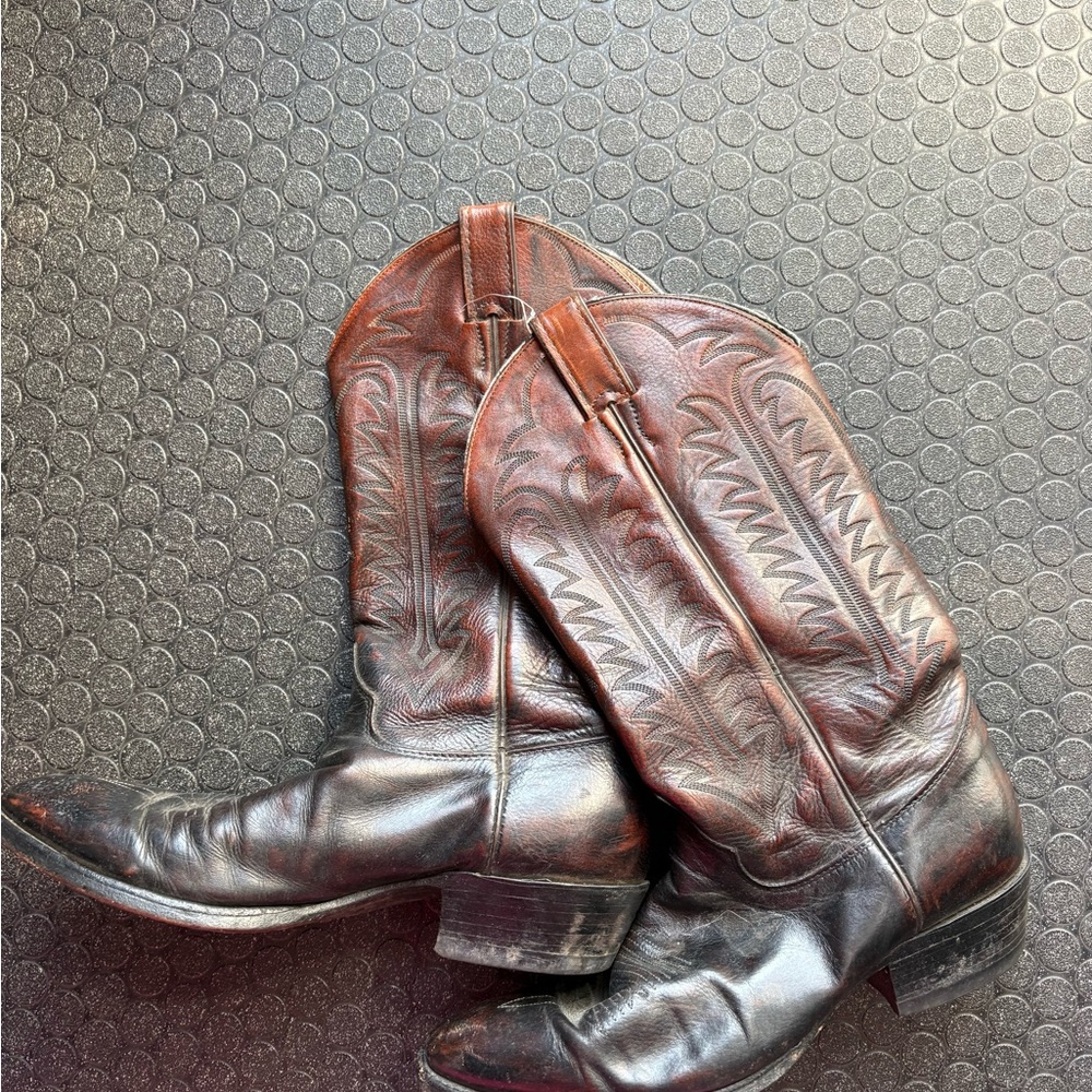 Men's Vintage Brown Leather Western Cowboy Boots